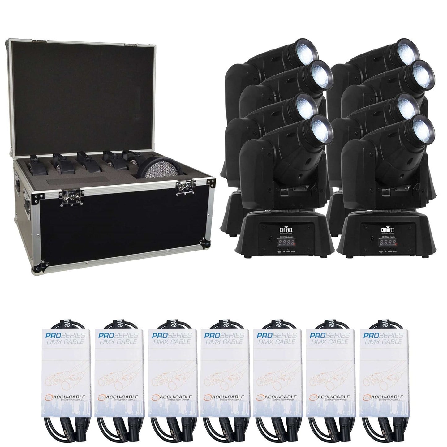 Chauvet Intimidator Spot 100 IRC 8pk w Road Case - PSSL ProSound and Stage Lighting