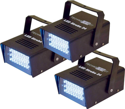 technoLEDgy Strobe 24 LED Light 3-Pack - PSSL ProSound and Stage Lighting