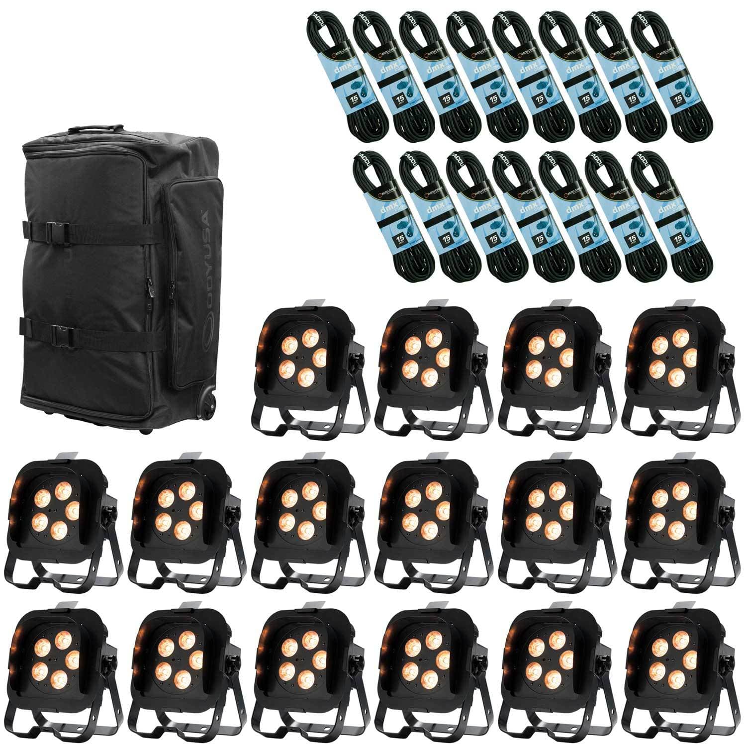 ADJ American DJ Flat Par QA5XS Wash Light 16-Pack with Bag - PSSL ProSound and Stage Lighting