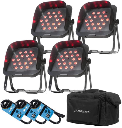 ADJ American DJ Flat Par TRI18XS Wash Light 4 Pack with Bag - PSSL ProSound and Stage Lighting