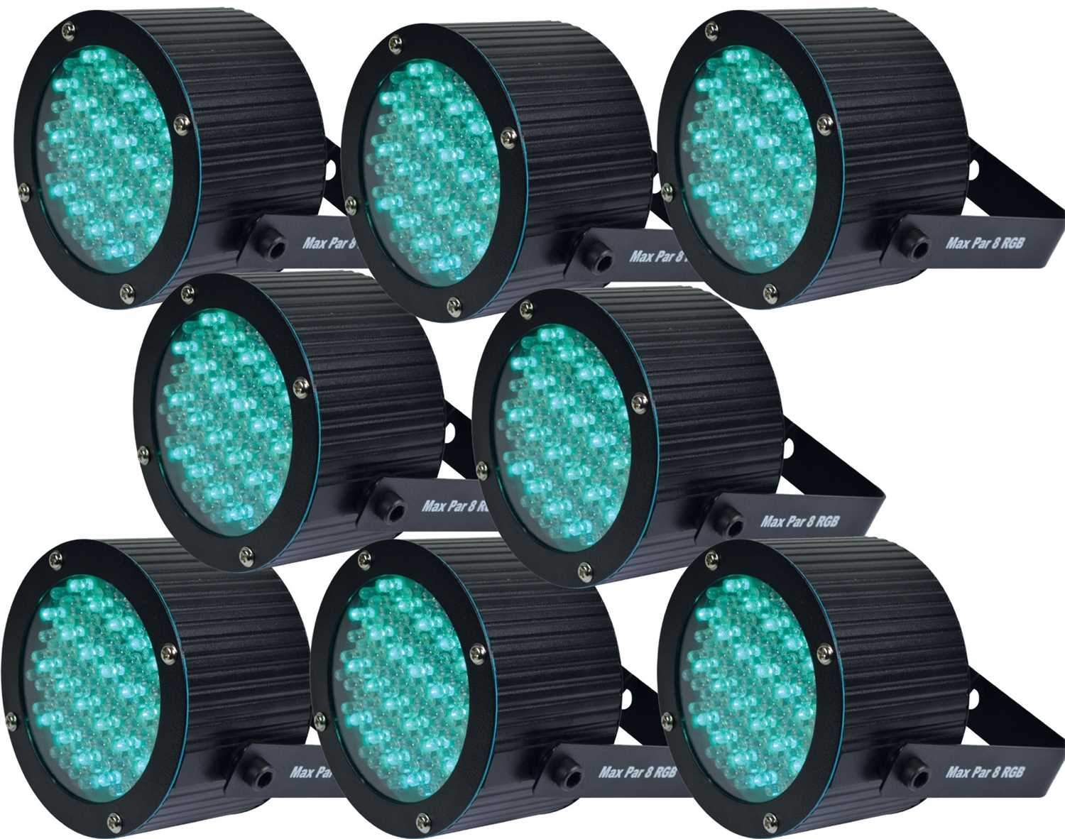 Solena Max Par 8 RGB 8-Watt LED Wash Light 8 Pack - PSSL ProSound and Stage Lighting