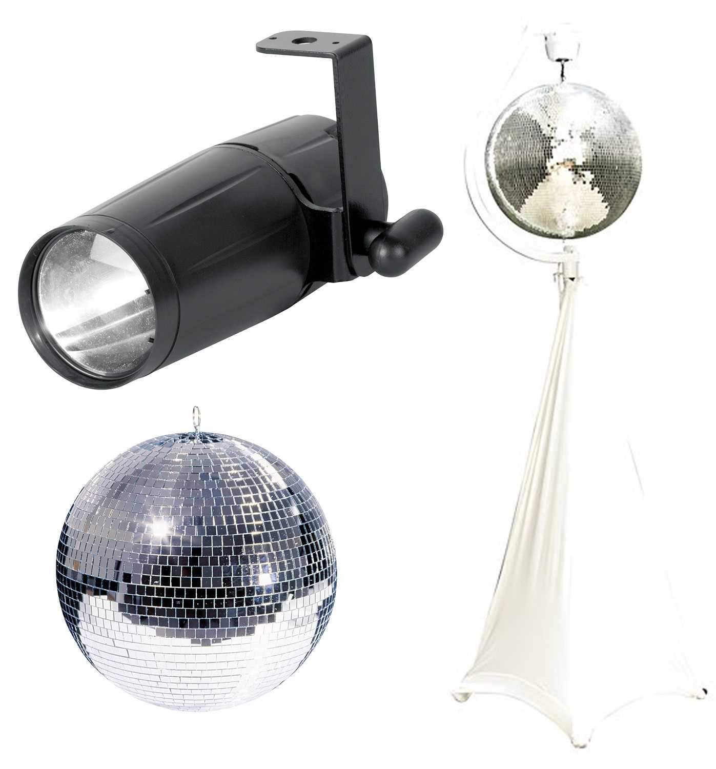 Eliminator 8-Inch Mirror Ball with Stand & LED Pinspot - PSSL ProSound and Stage Lighting