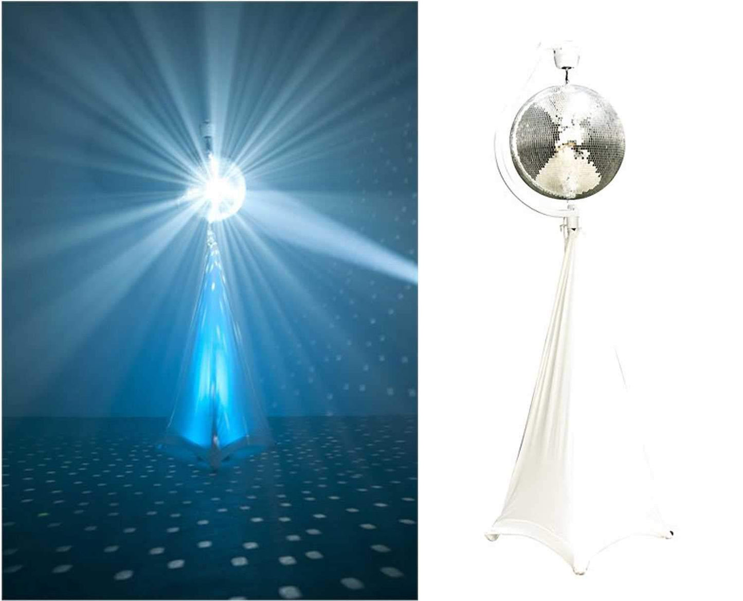 Eliminator 8-Inch Mirror Ball & Stand with RGBW LED Pinspot Light - PSSL ProSound and Stage Lighting