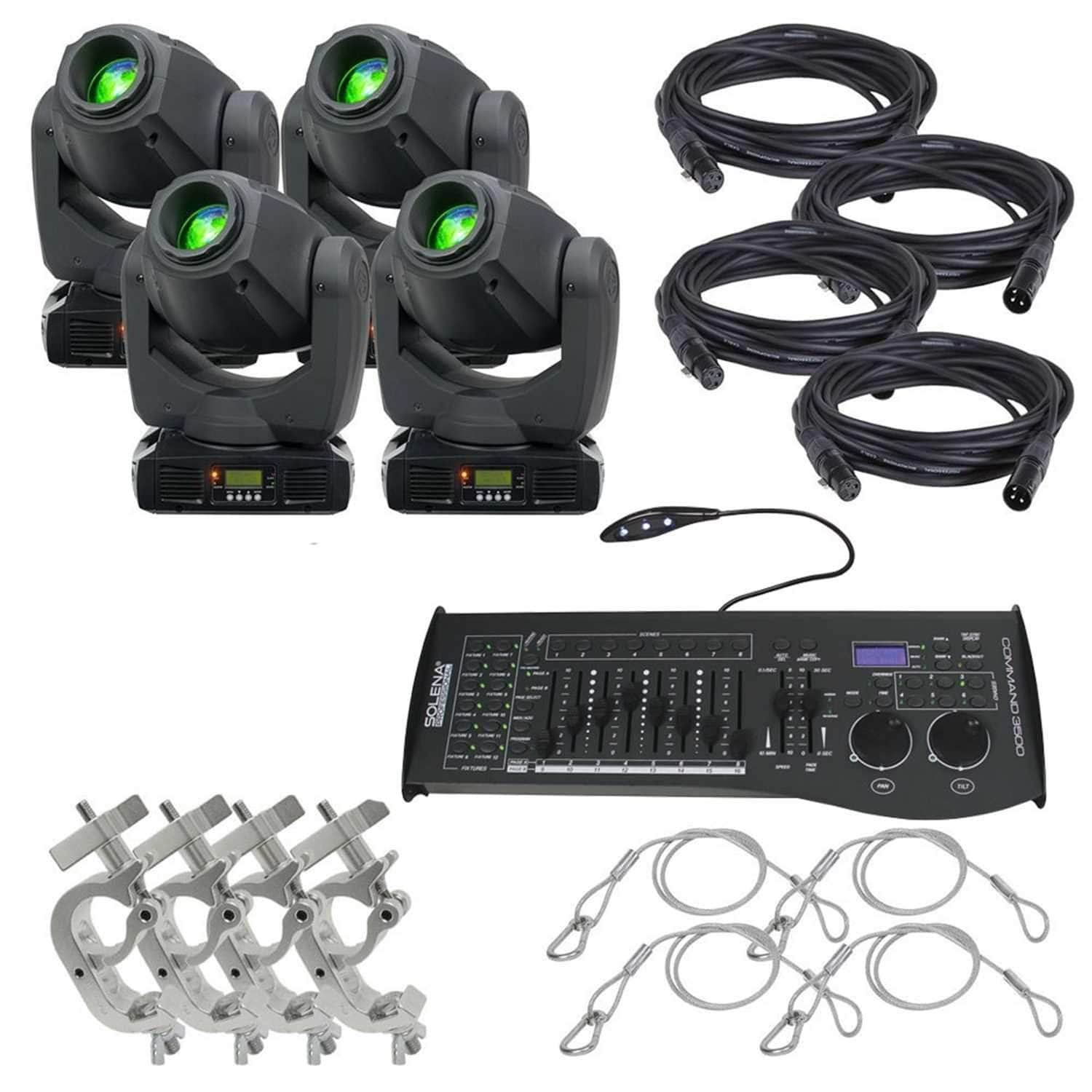 ADJ American DJ Inno Spot Pro 4-Pack with DMX Controller and Accessories - PSSL ProSound and Stage Lighting