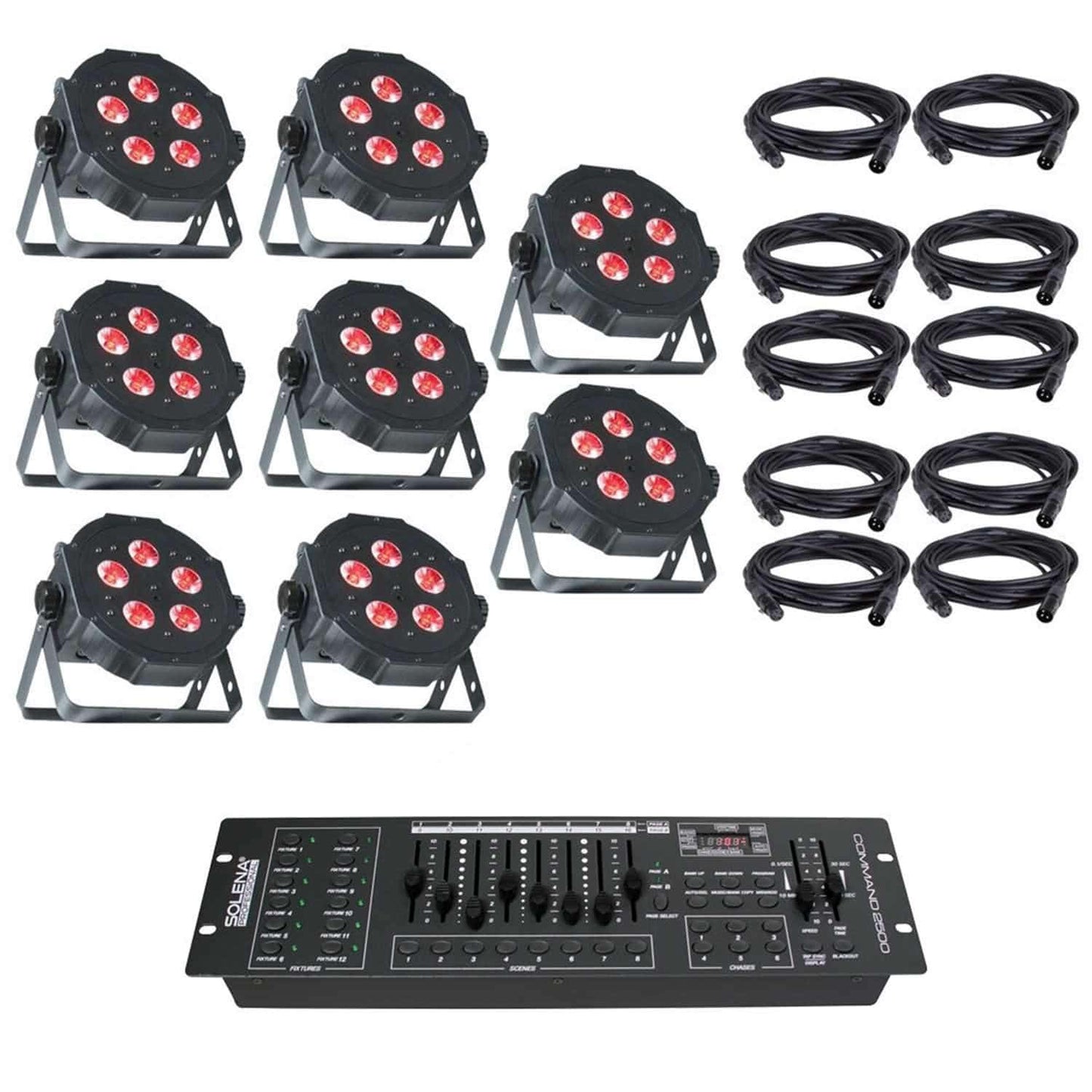 ADJ American DJ Mega Tripar Plus 8-Pack with DMX Controller - PSSL ProSound and Stage Lighting