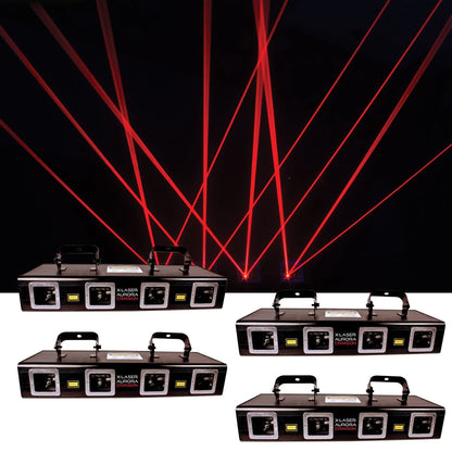 X-Laser Aurora Crimson CP Quad Aperture Laser Fixture 4-Pack - PSSL ProSound and Stage Lighting