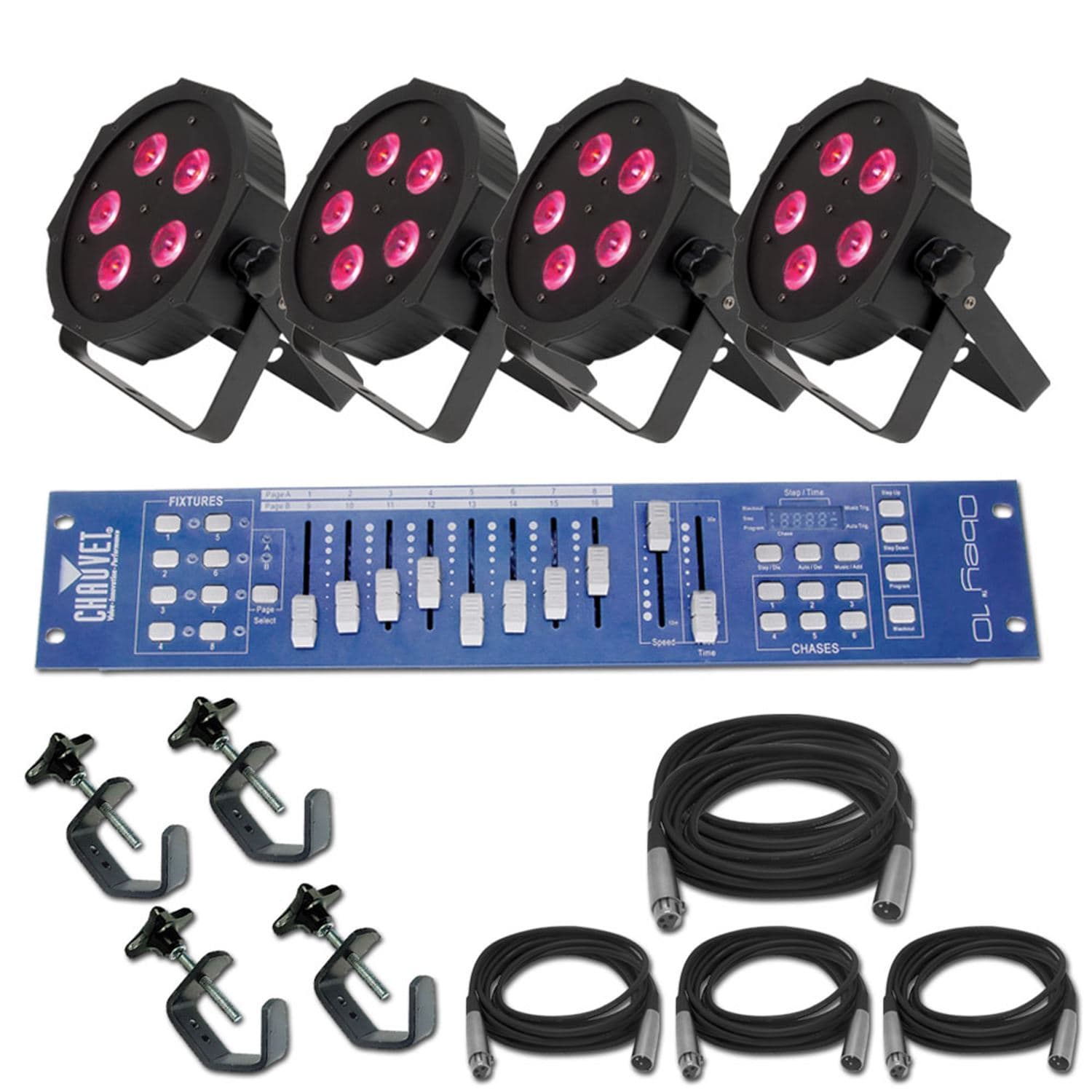 ADJ American DJ Mega Tri Par Profile x 4 Lighting System - PSSL ProSound and Stage Lighting