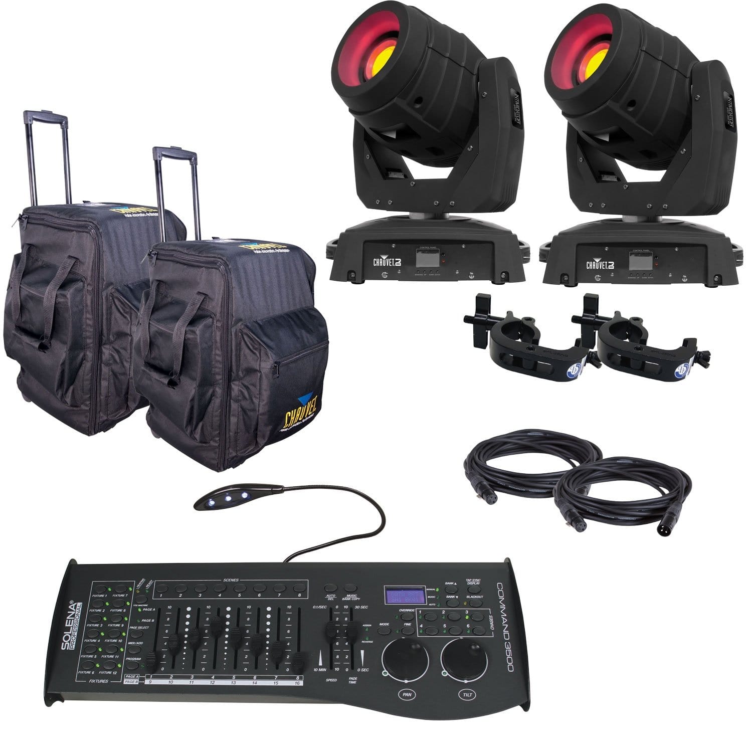 Chauvet Intimidator Spot 355 IRC 2-Pack with Bag & DMX Controller - PSSL ProSound and Stage Lighting