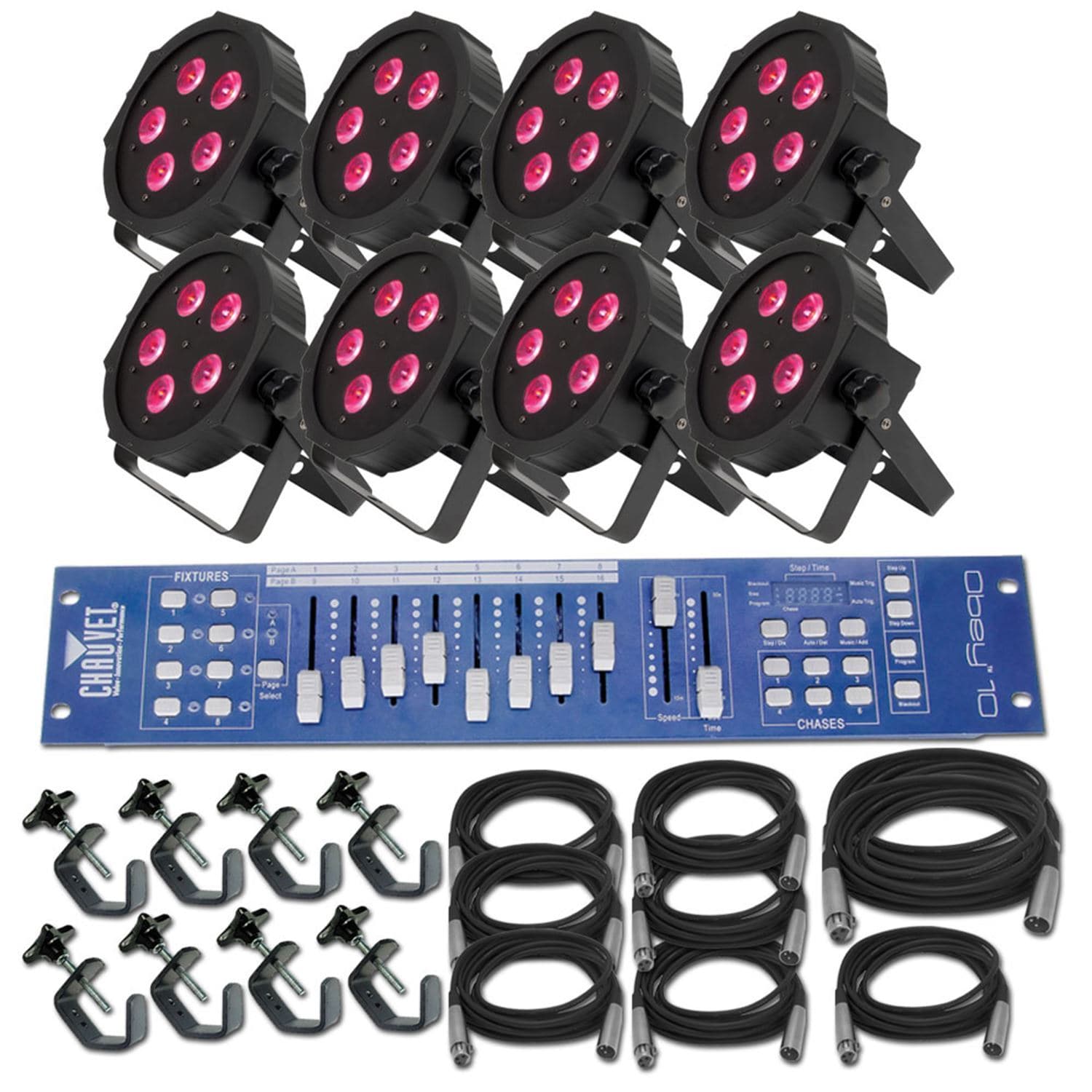 ADJ American DJ Mega Tri Par Profile x 8 Lighting System - PSSL ProSound and Stage Lighting