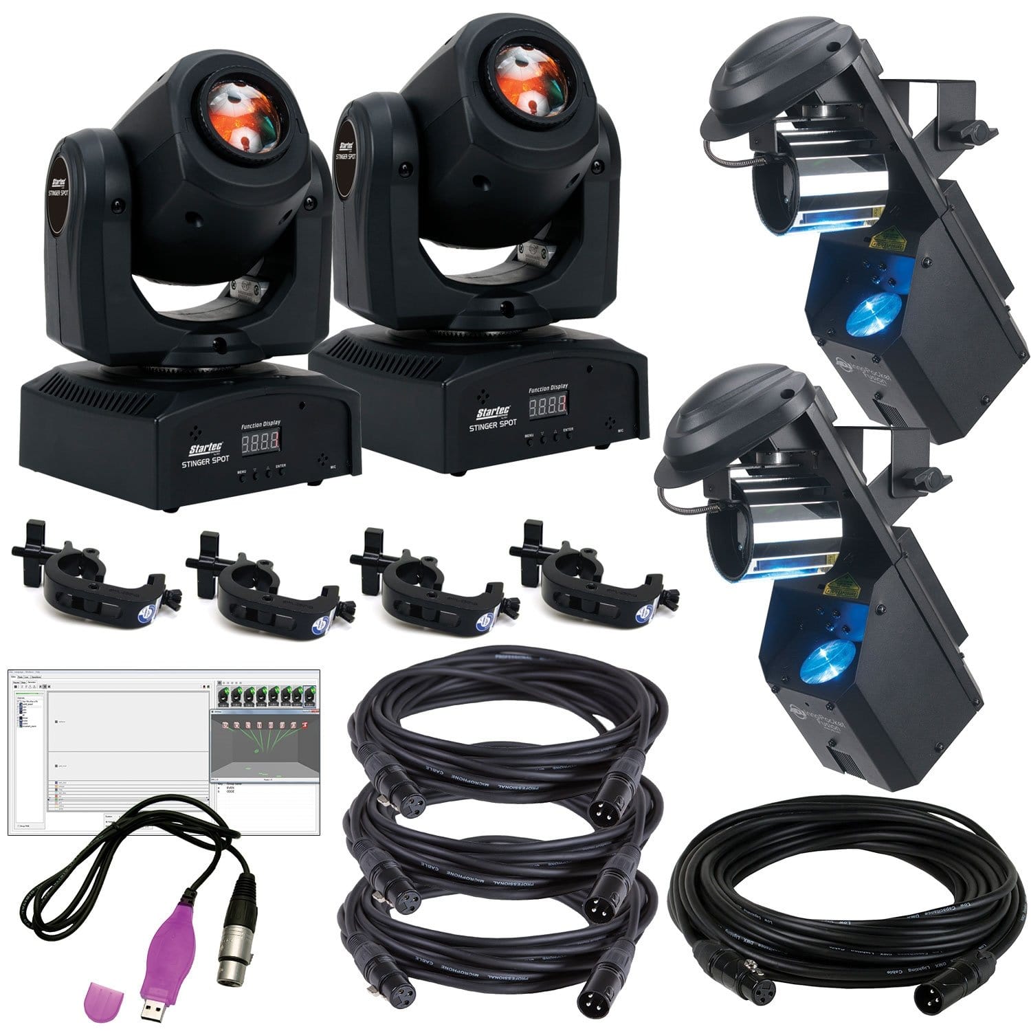 ADJ American DJ Stinger Spot (x2) Inno Pocket Fusion (x2) System Pack - PSSL ProSound and Stage Lighting