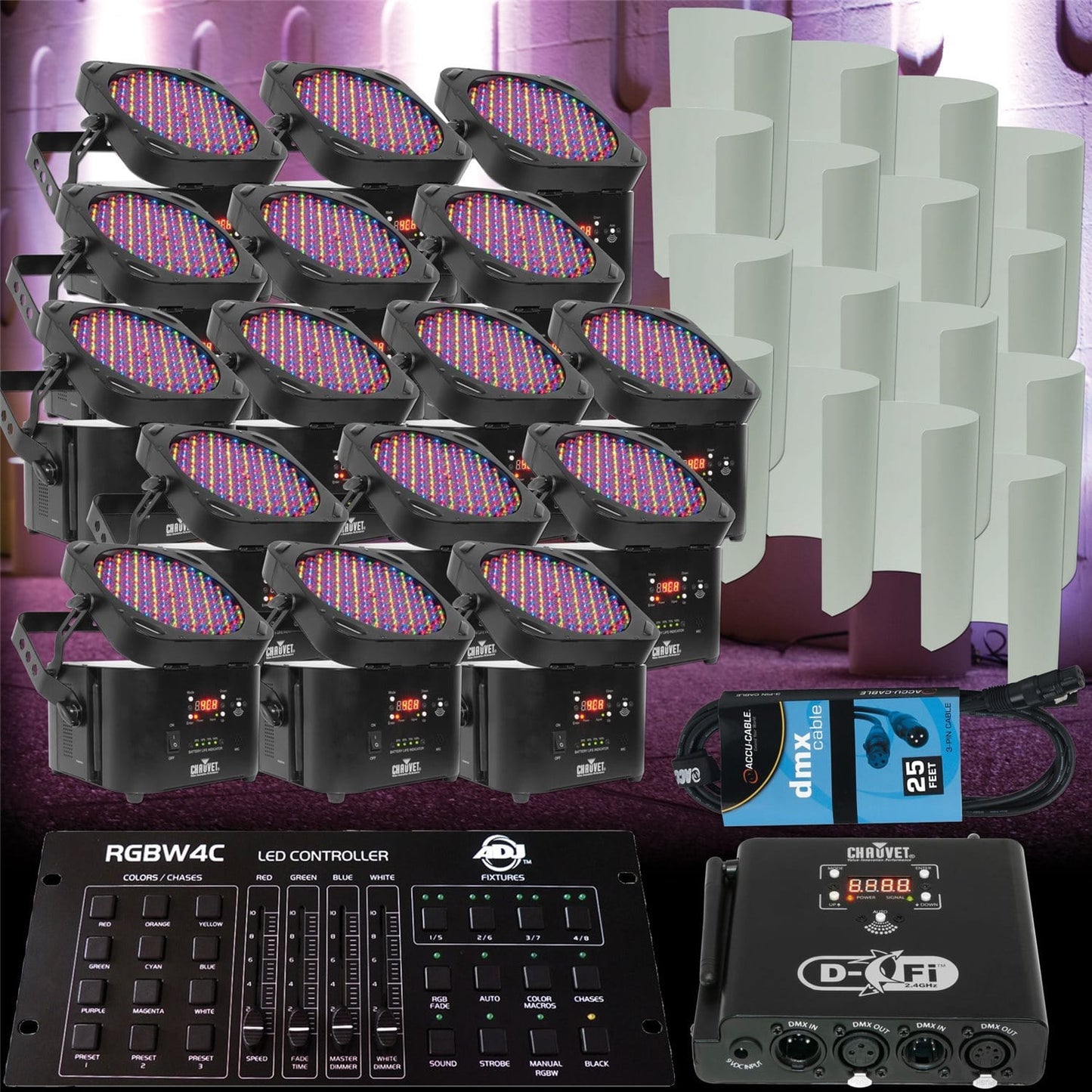 Chauvet Freedom Par RGBA x16 Lighting Package - PSSL ProSound and Stage Lighting