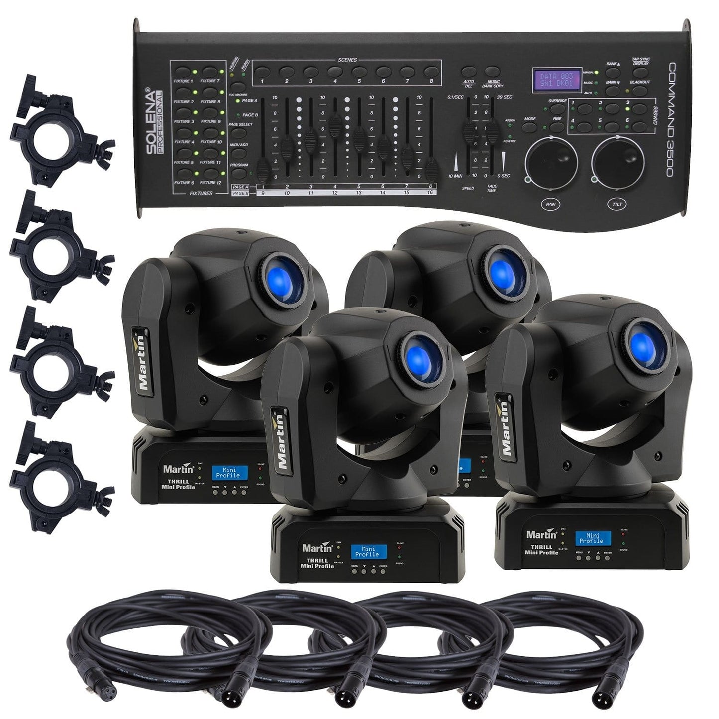 Martin THRILL Mini Profile 4-Pack with DMX Controller & Cables - PSSL ProSound and Stage Lighting