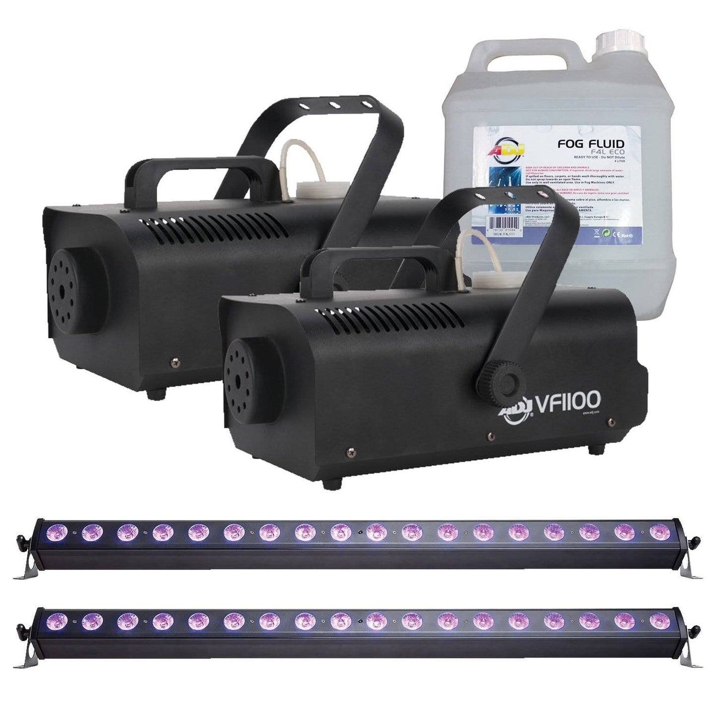 MARQ UV Bat 18 LED Blacklights (2) with ADJ VF110 Fog Machines (2) - PSSL ProSound and Stage Lighting