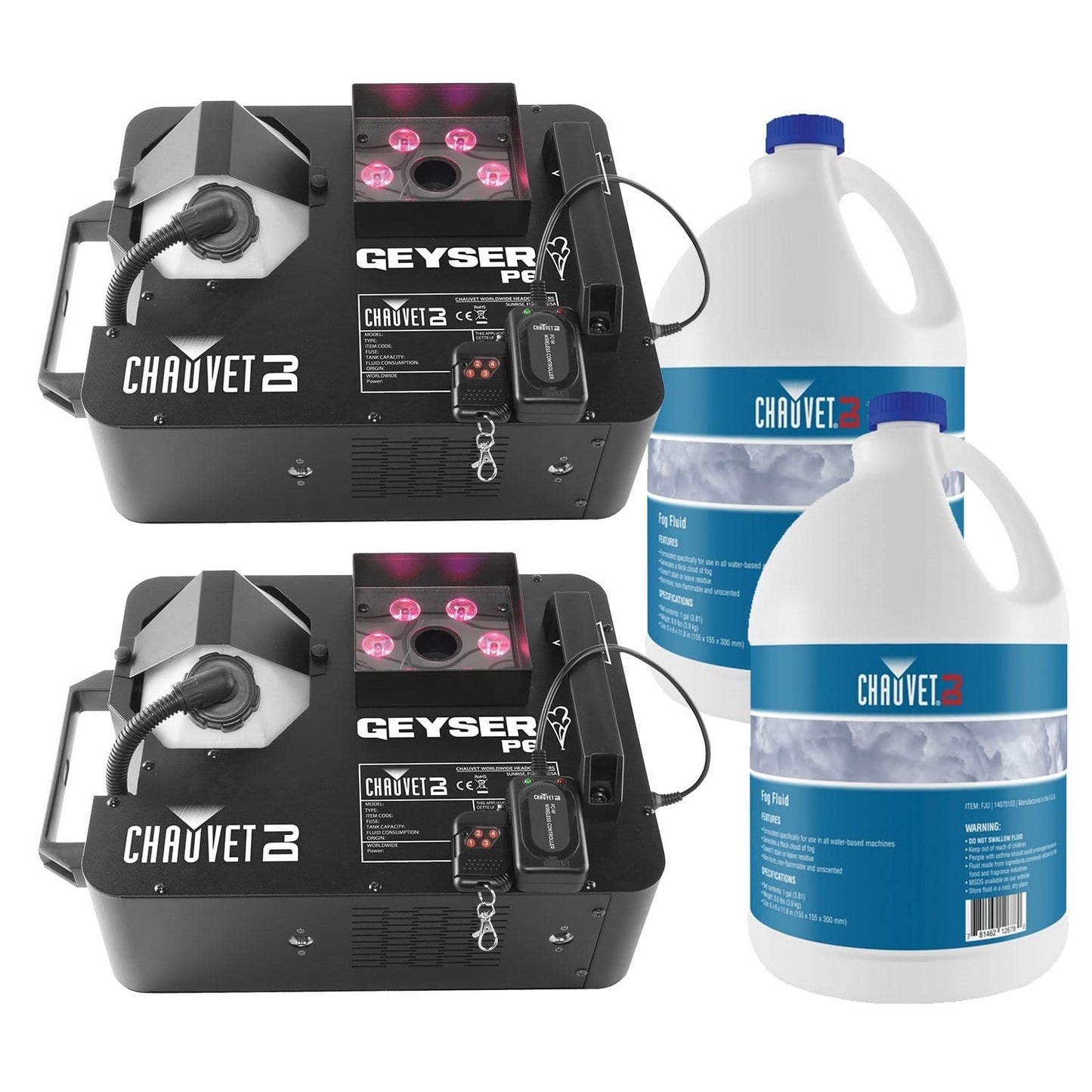 Chauvet Geyser P6 Fog Machine with Fog Fluid 2-Pack - PSSL ProSound and Stage Lighting