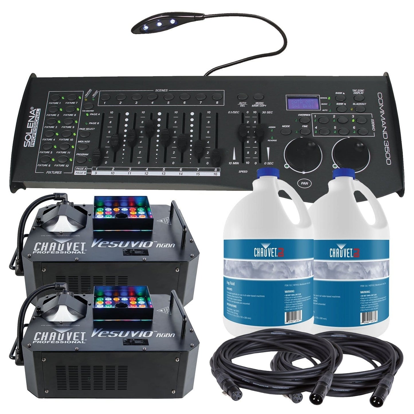 Chauvet Vesuvio RGBA Fogger & LED FX with Controller & Fluid - PSSL ProSound and Stage Lighting