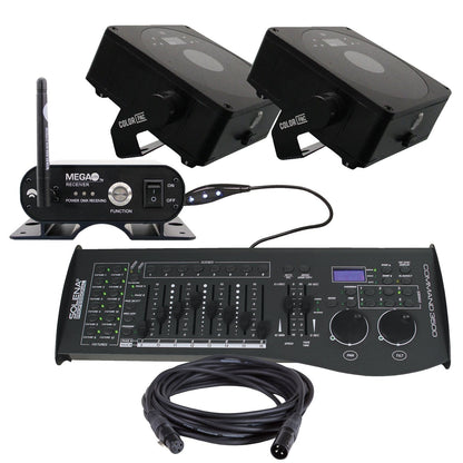 Mega Lite Color Pac 150N 2-Pack with Transceiver & Controller - PSSL ProSound and Stage Lighting