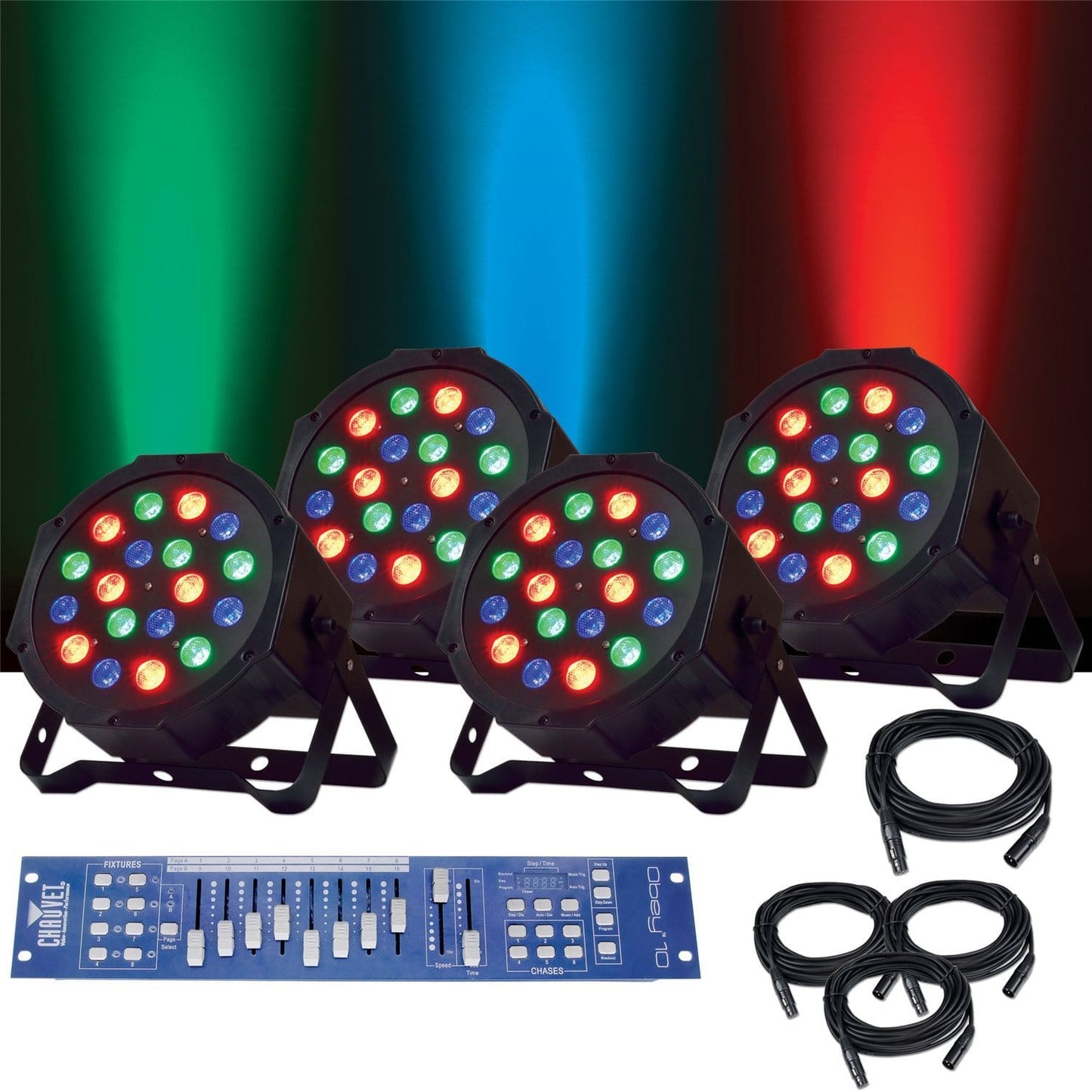 TechnoLEDgy Max Par 18 Package 4x Lights Control - PSSL ProSound and Stage Lighting