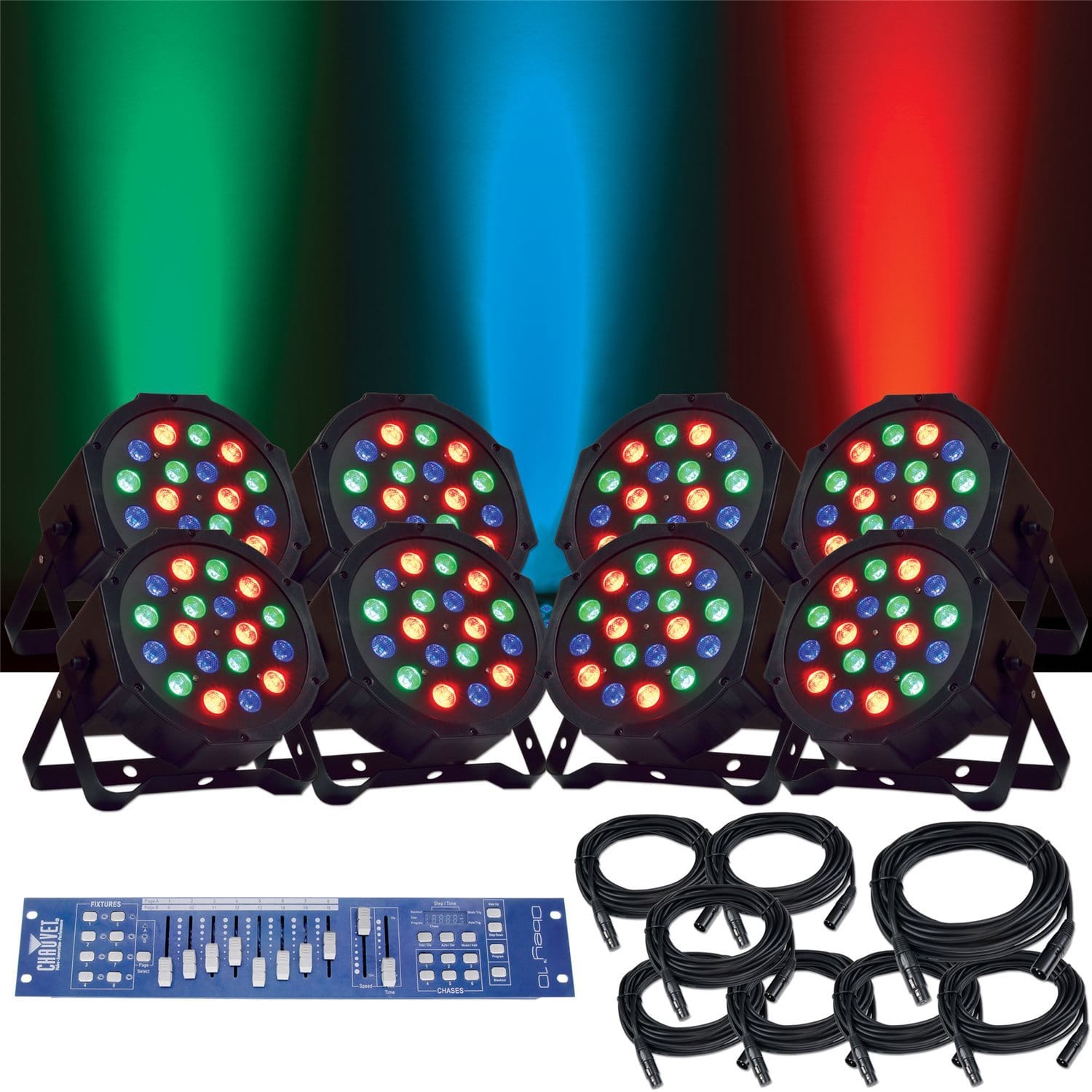 TechnoLEDgy Max Par 18 Package 8x Lights Control - PSSL ProSound and Stage Lighting