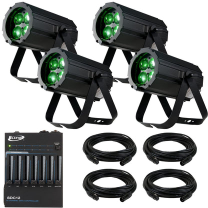 ADJ American DJ PAR Z4 LED Par 4-Pack with DMX Controller & Cables - PSSL ProSound and Stage Lighting