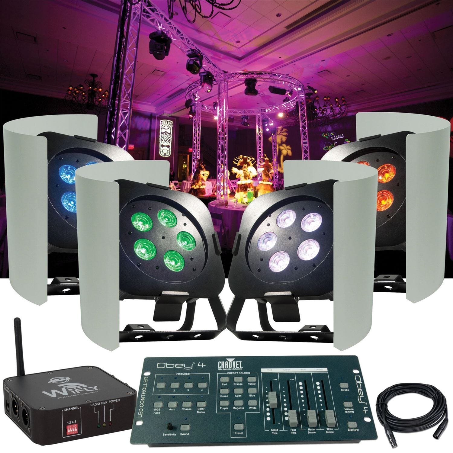 Wifly Par QA Wireless Light Package (4x PAR QA's) - PSSL ProSound and Stage Lighting