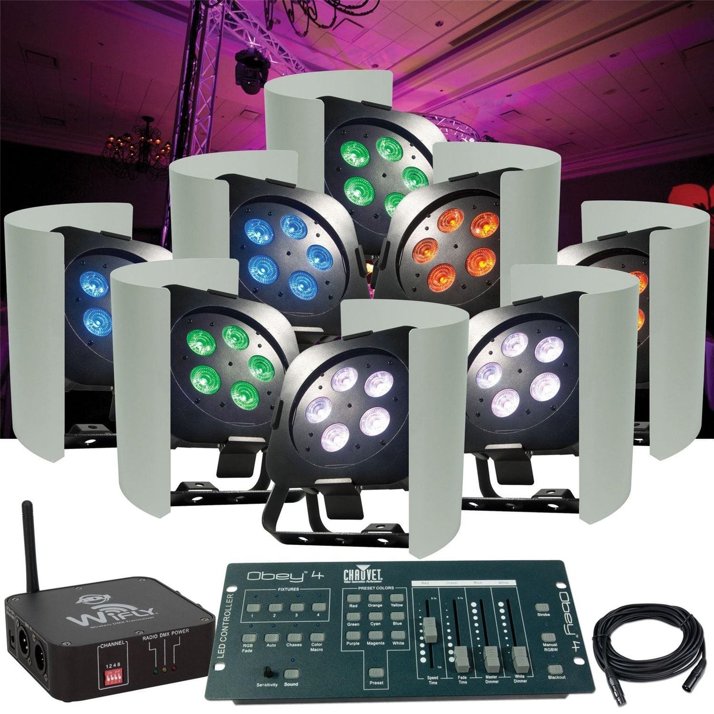 Wifly Par QA Wireless Light Package 8x Par QA's - PSSL ProSound and Stage Lighting