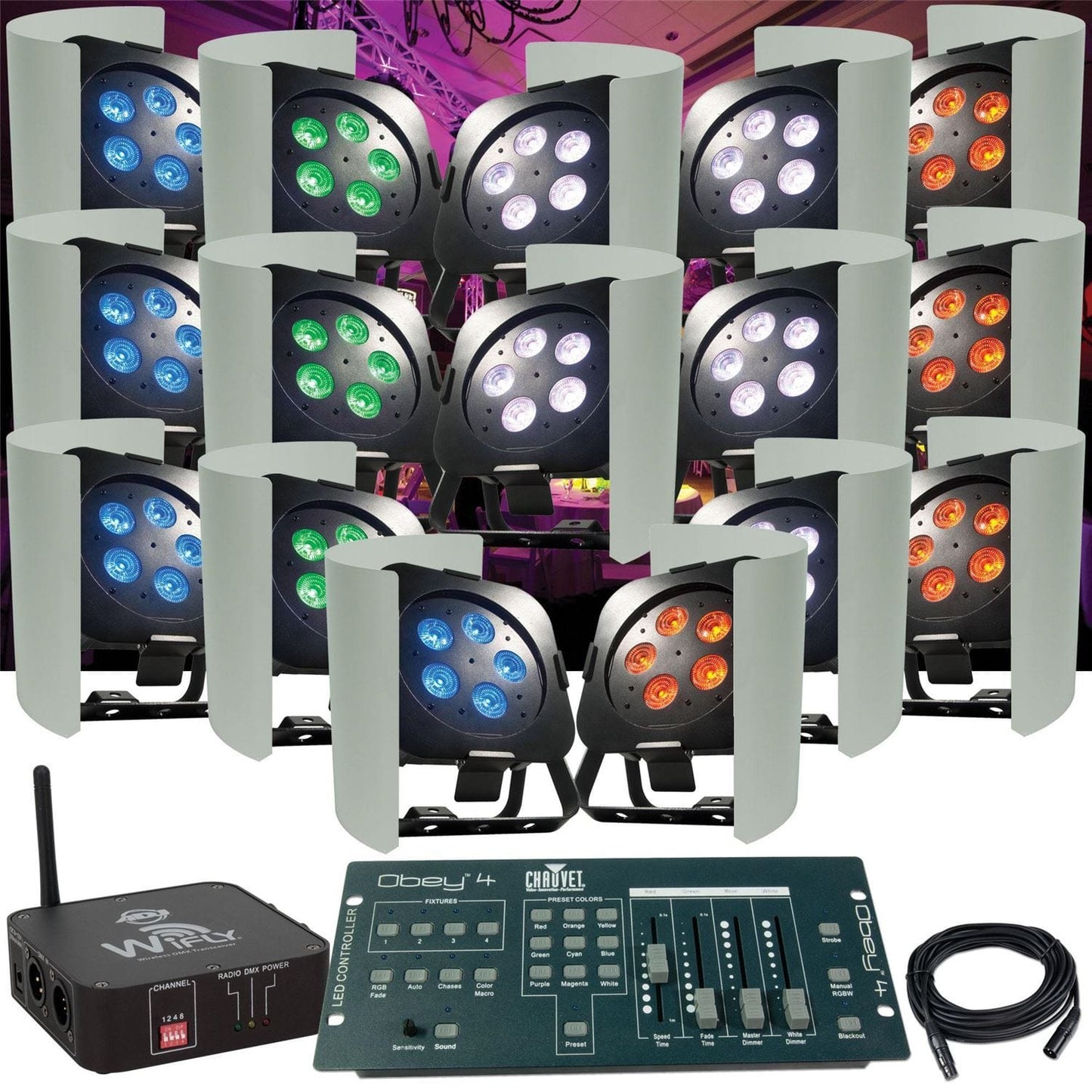 Wifly Par QA Wireless Light Package 16x Par QA's - PSSL ProSound and Stage Lighting