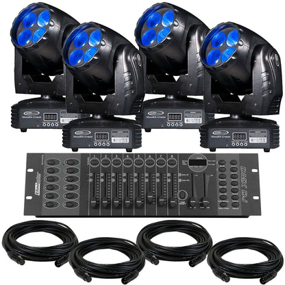 Eliminator Stealth Craze LED Moving Head 4-Pack Lighting System - PSSL ProSound and Stage Lighting