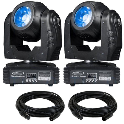 Eliminator Stealth Beam LED Moving Head Light 2-Pack with Cables - PSSL ProSound and Stage Lighting