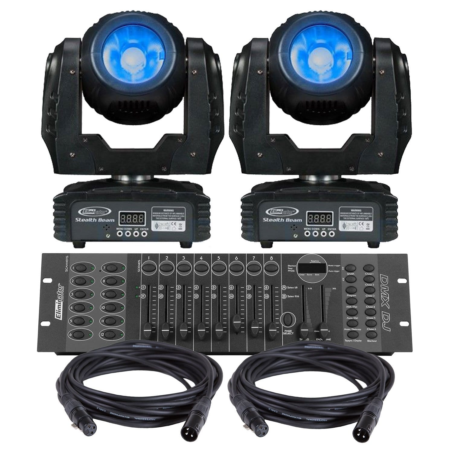 Eliminator Stealth Beam LED Moving Head 2-Pack Lighting System - PSSL ProSound and Stage Lighting