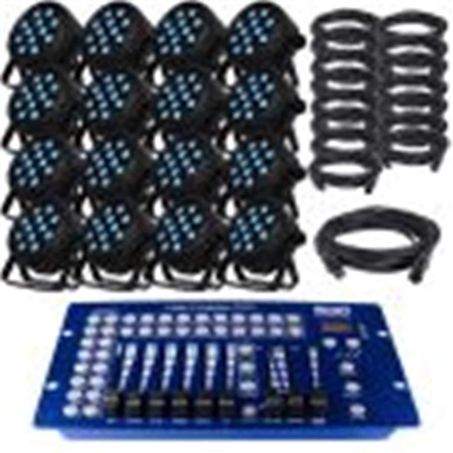 Blizzard LB Par Quad RGBW 16-Pack with DMX Controller - PSSL ProSound and Stage Lighting