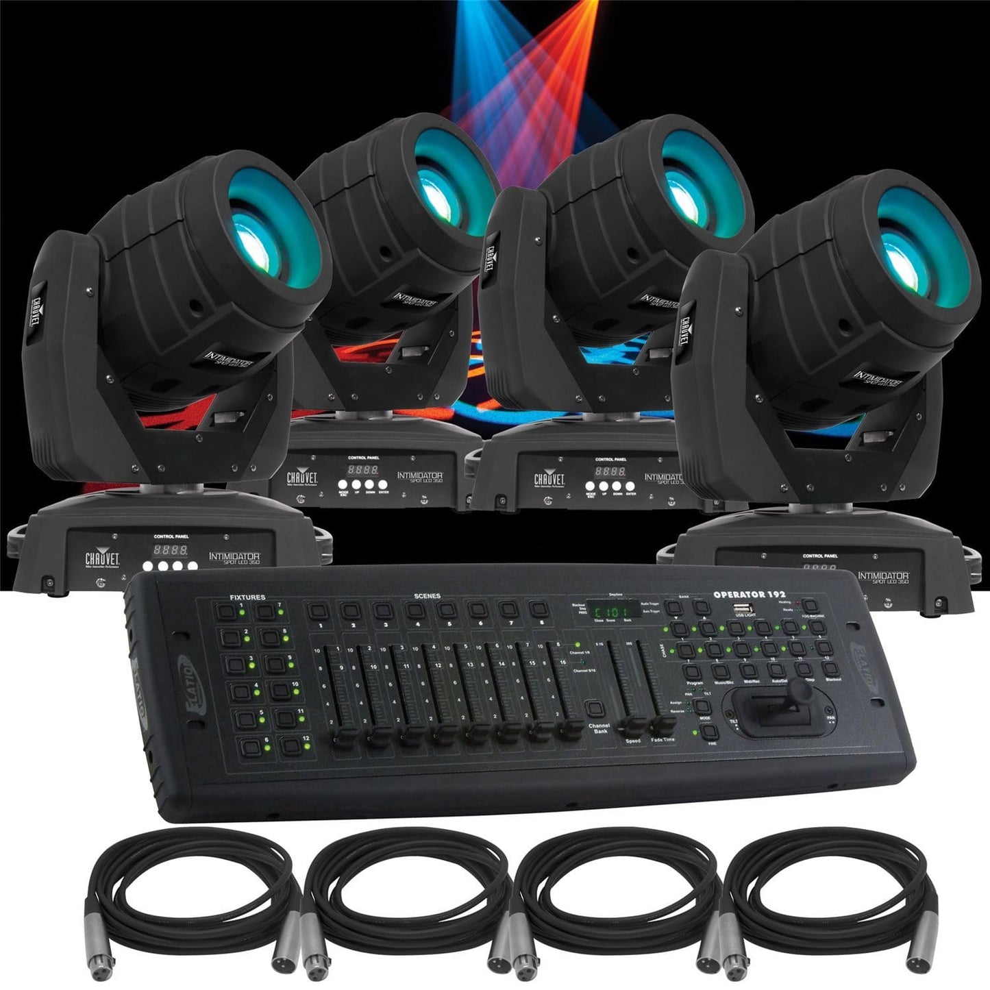 Chauvet Intimidator Spot 350 LED 4-Pk with Controller - PSSL ProSound and Stage Lighting