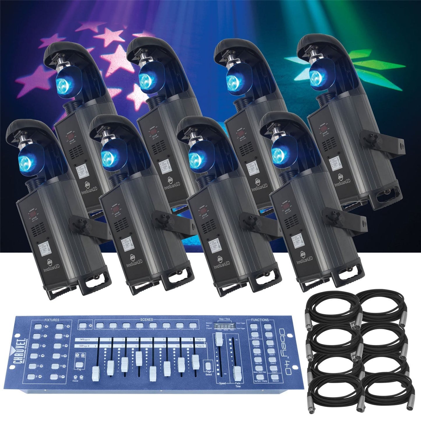 American DJ Innoscan LED 8-Pk with Controller - PSSL ProSound and Stage Lighting