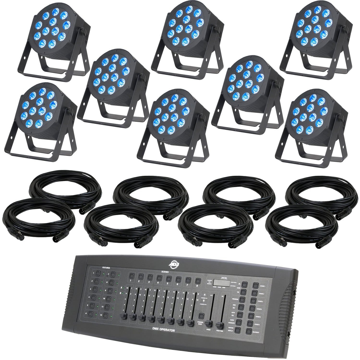 ADJ American DJ 12P HEX LED Wash 8-Pack Lighting System - PSSL ProSound and Stage Lighting