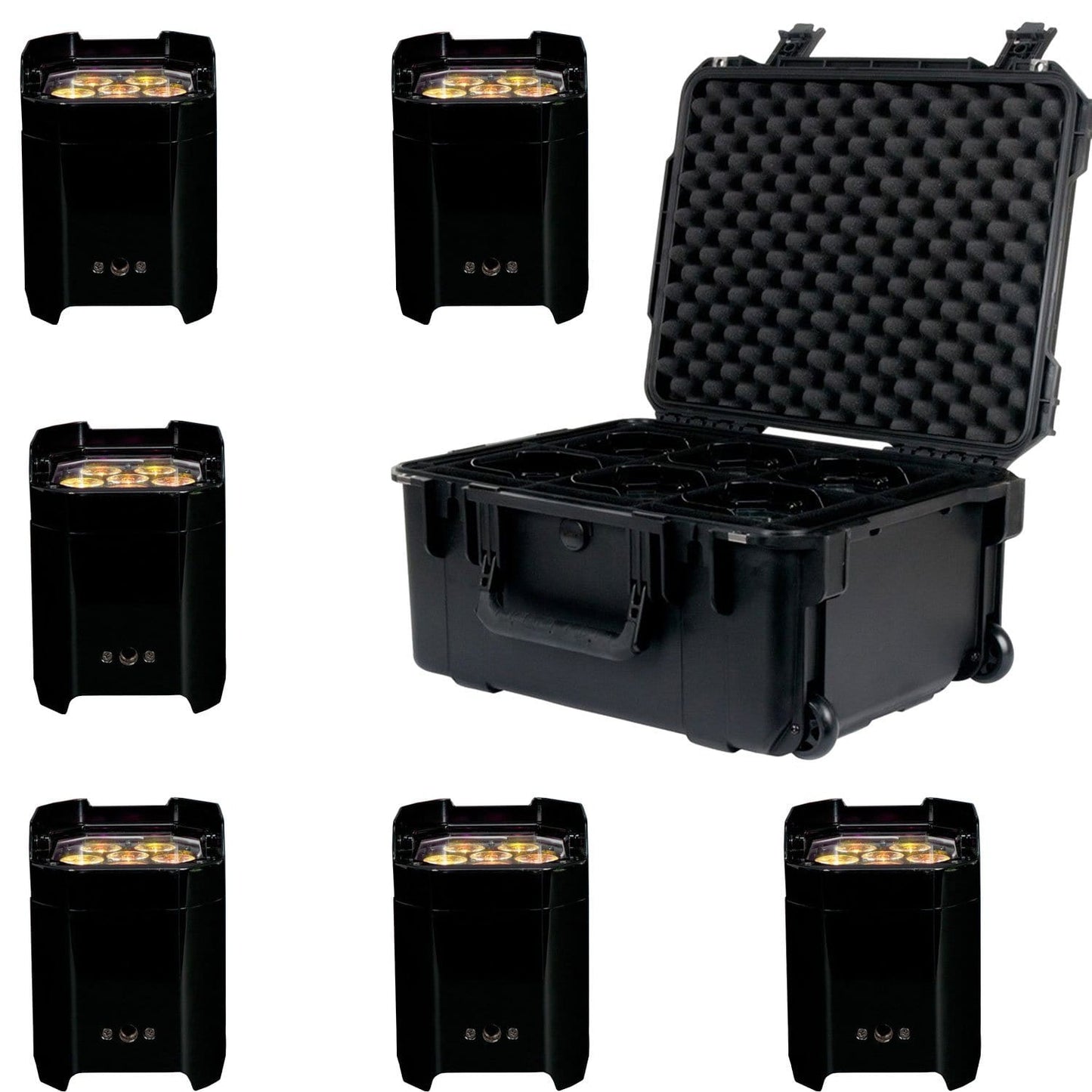 ADJ American DJ Element QA IP Wireless Wash Light 6-Pack with PC6 Case - PSSL ProSound and Stage Lighting