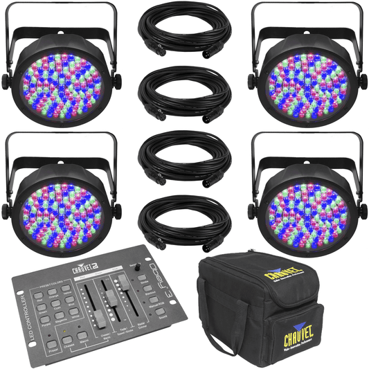 Chauvet SlimPAR 56 4-pack with DMX Controller & Bag - PSSL ProSound and Stage Lighting