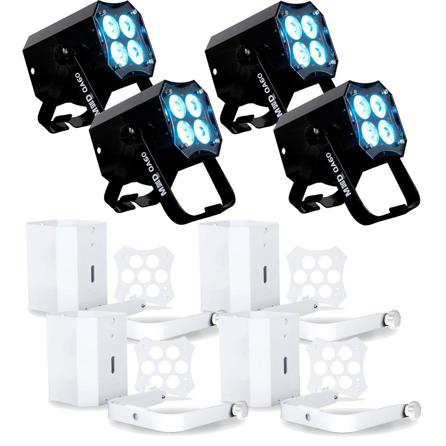 ADJ American DJ MOD QA60 RGBA LED Par Can 4-Pack with Pearl White Kits - PSSL ProSound and Stage Lighting