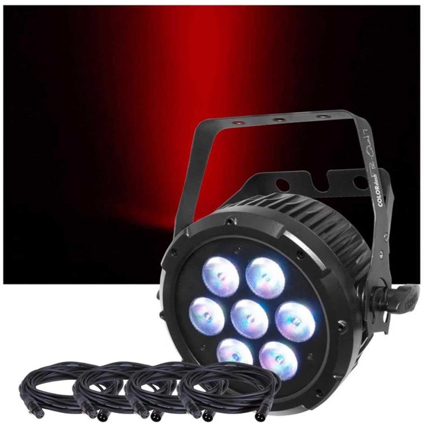 Chauvet COLORdash Par-Quad 7 Wash Light 4-Pack with Gator Bag & Accessories - PSSL ProSound and Stage Lighting