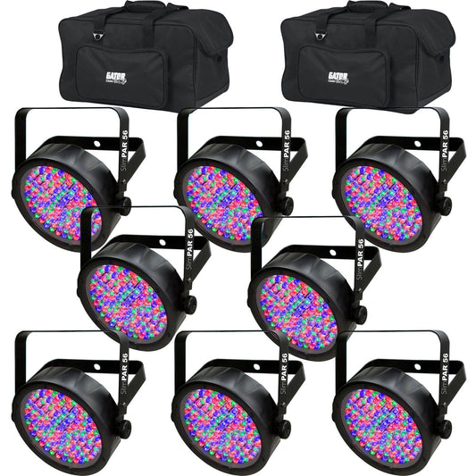 Chauvet SlimPAR 56 RGB LED Wash Light 8-Pack with Gator Bags - PSSL ProSound and Stage Lighting