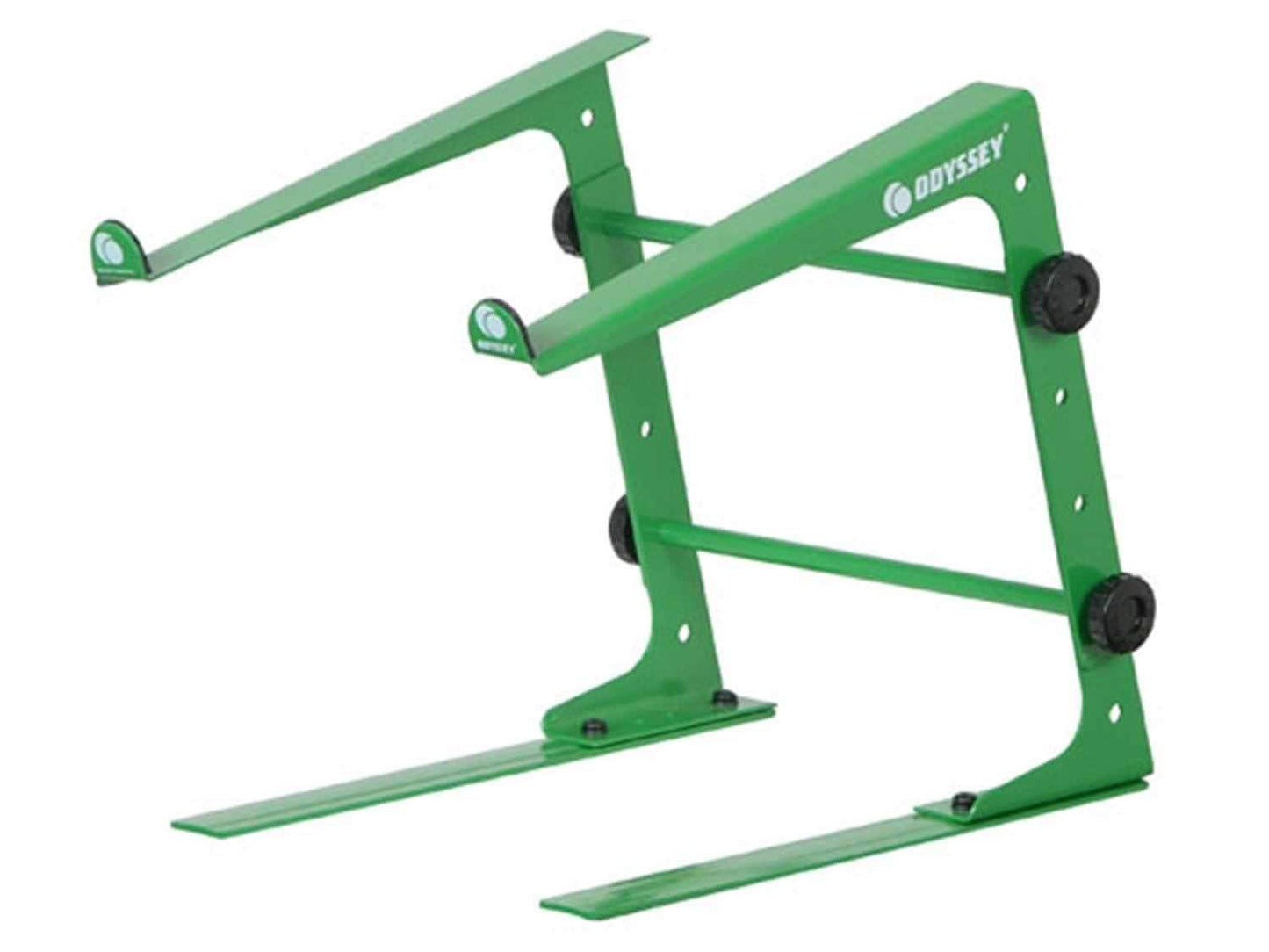 Odyssey LSTANDGREEN Green DJ Laptop Stand W Clamps - PSSL ProSound and Stage Lighting