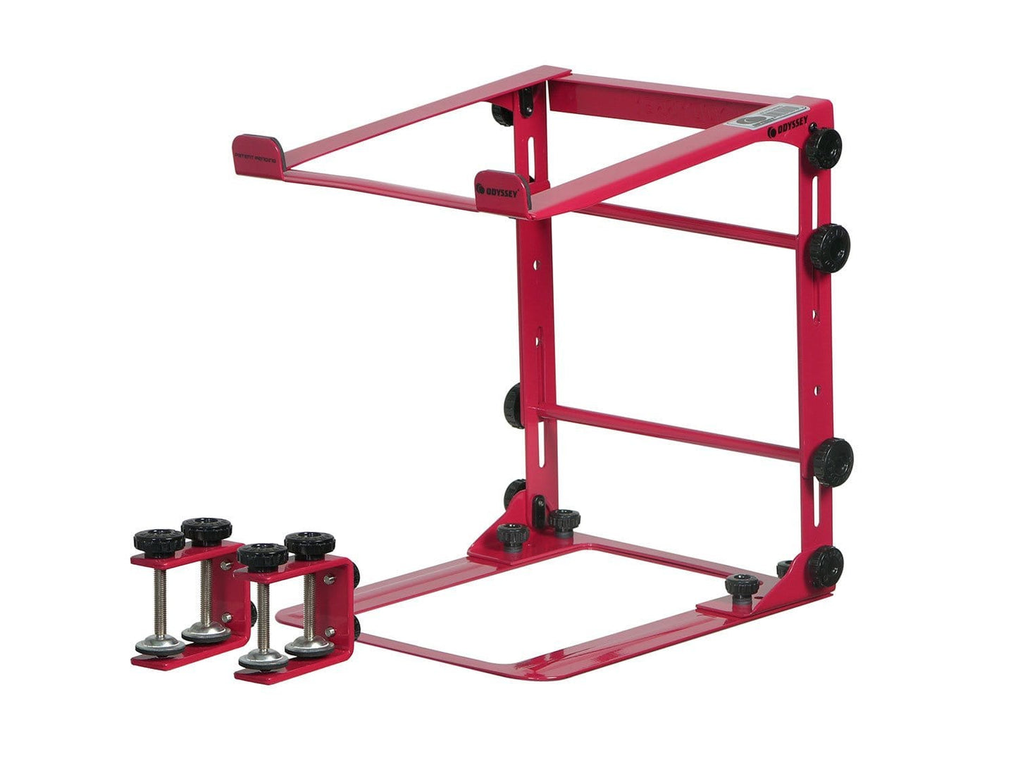 Odyssey LSTANDMRED Folding DJ Laptop Stand Red - PSSL ProSound and Stage Lighting