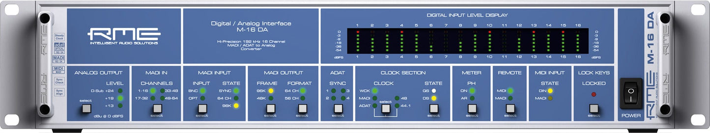 RME M16DA 16-Channel High-End MADI/ADAT to Analog Converter - PSSL ProSound and Stage Lighting