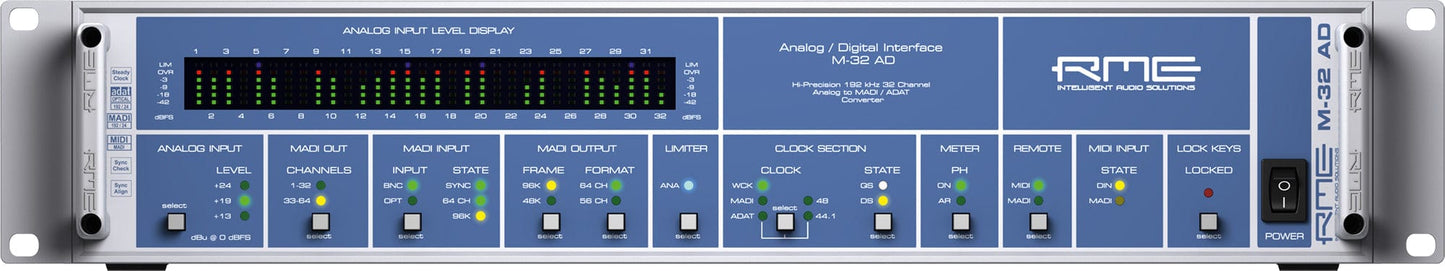 RME M32AD 32-Channel High-End Analog to MADI/ADAT Converter - PSSL ProSound and Stage Lighting