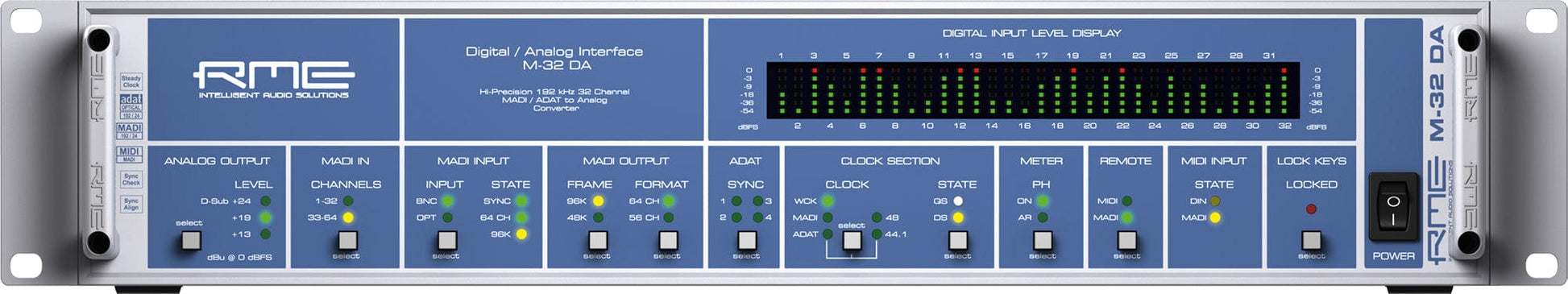 RME M32DA 32-Channel High-End MADI/ADAT to Analog Converter - PSSL ProSound and Stage Lighting