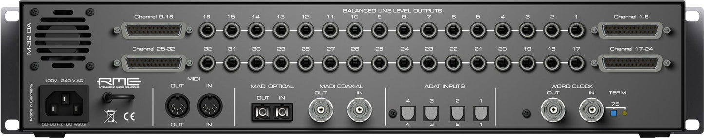 RME M32DA 32-Channel High-End MADI/ADAT to Analog Converter - PSSL ProSound and Stage Lighting