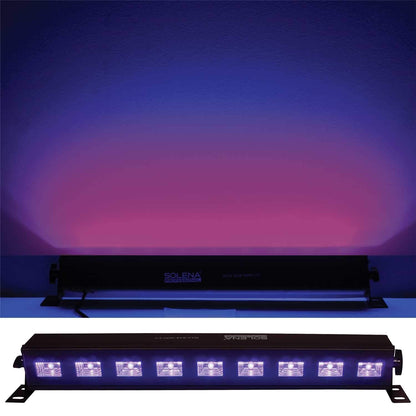 Solena Max Bar Mini UV 9x3-Watt LED UV Black Light - PSSL ProSound and Stage Lighting