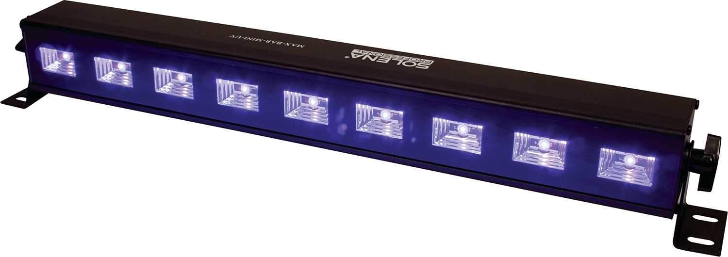 Solena Max Bar Mini UV 9x3-Watt LED UV Black Light - PSSL ProSound and Stage Lighting