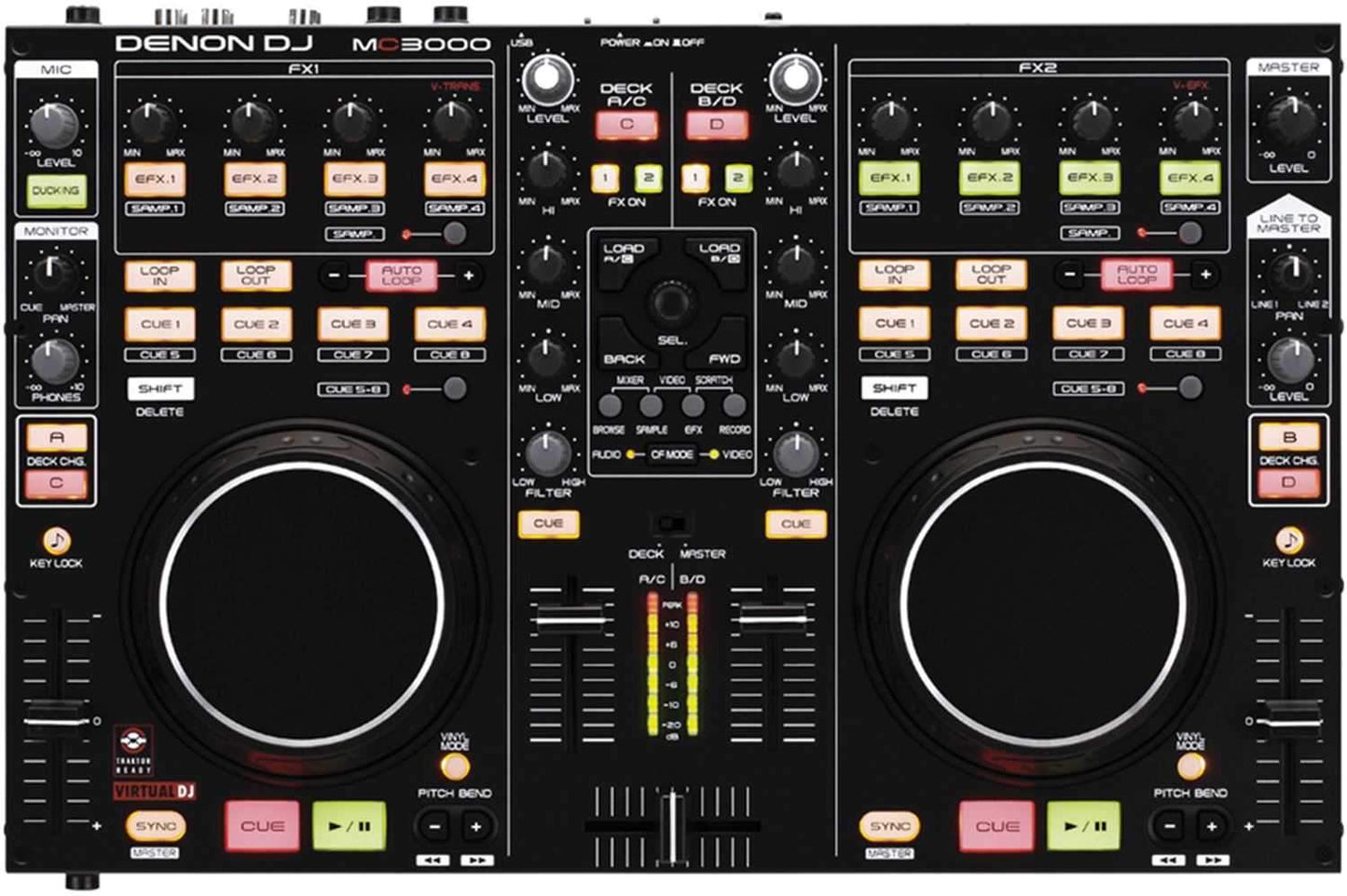 Denon DJ MC3000 4 Deck DJ Controller & Audio IO - PSSL ProSound and Stage Lighting