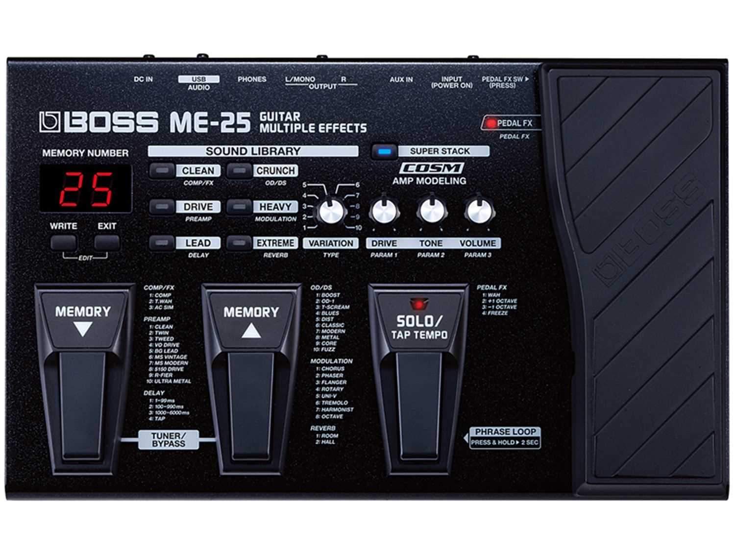 Boss ME25 Guitar Multi-Effects Stompbox - PSSL ProSound and Stage Lighting