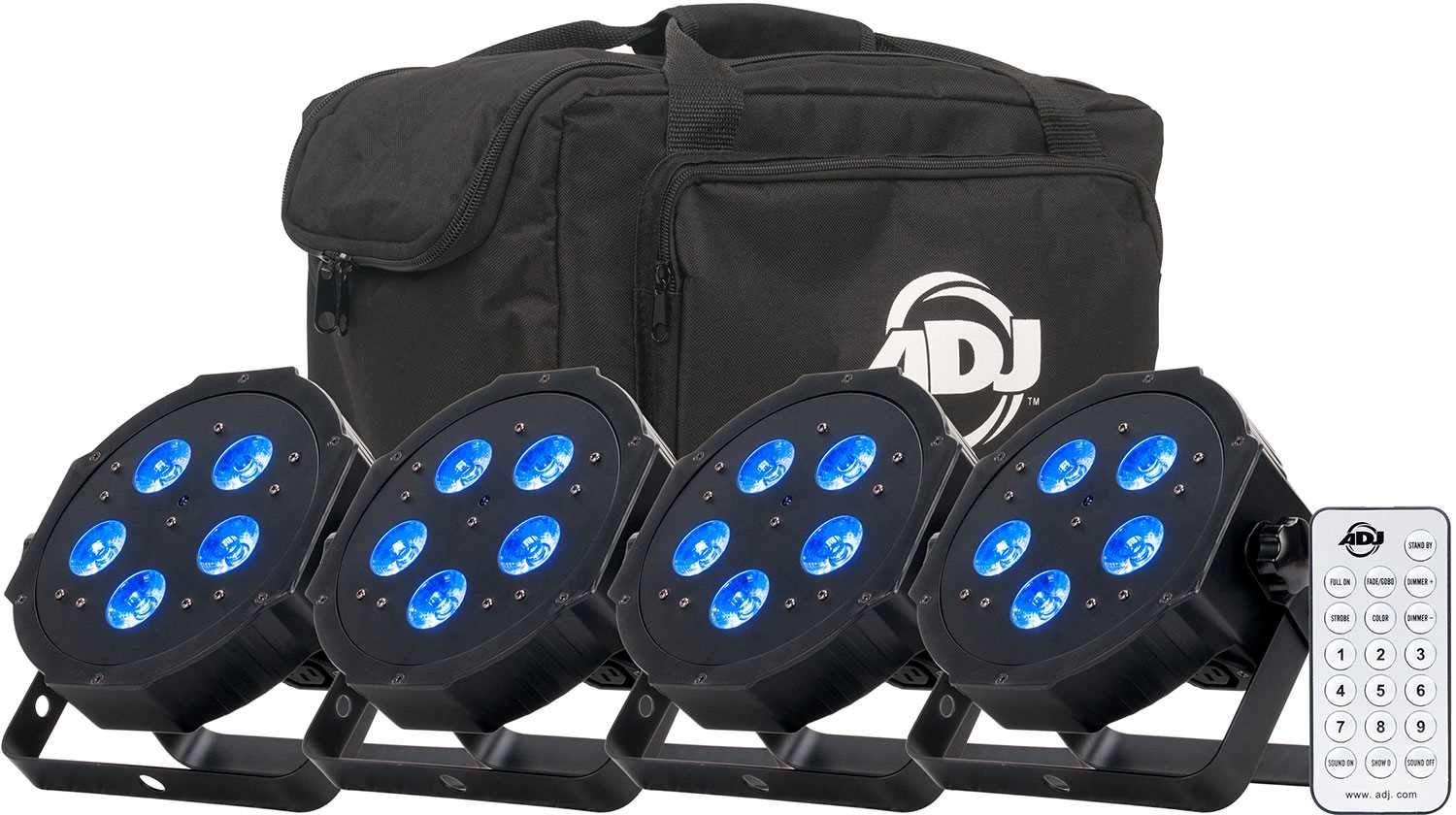 ADJ American DJ Mega Flat Hex Pak Par Lighting Kit with Bag - PSSL ProSound and Stage Lighting