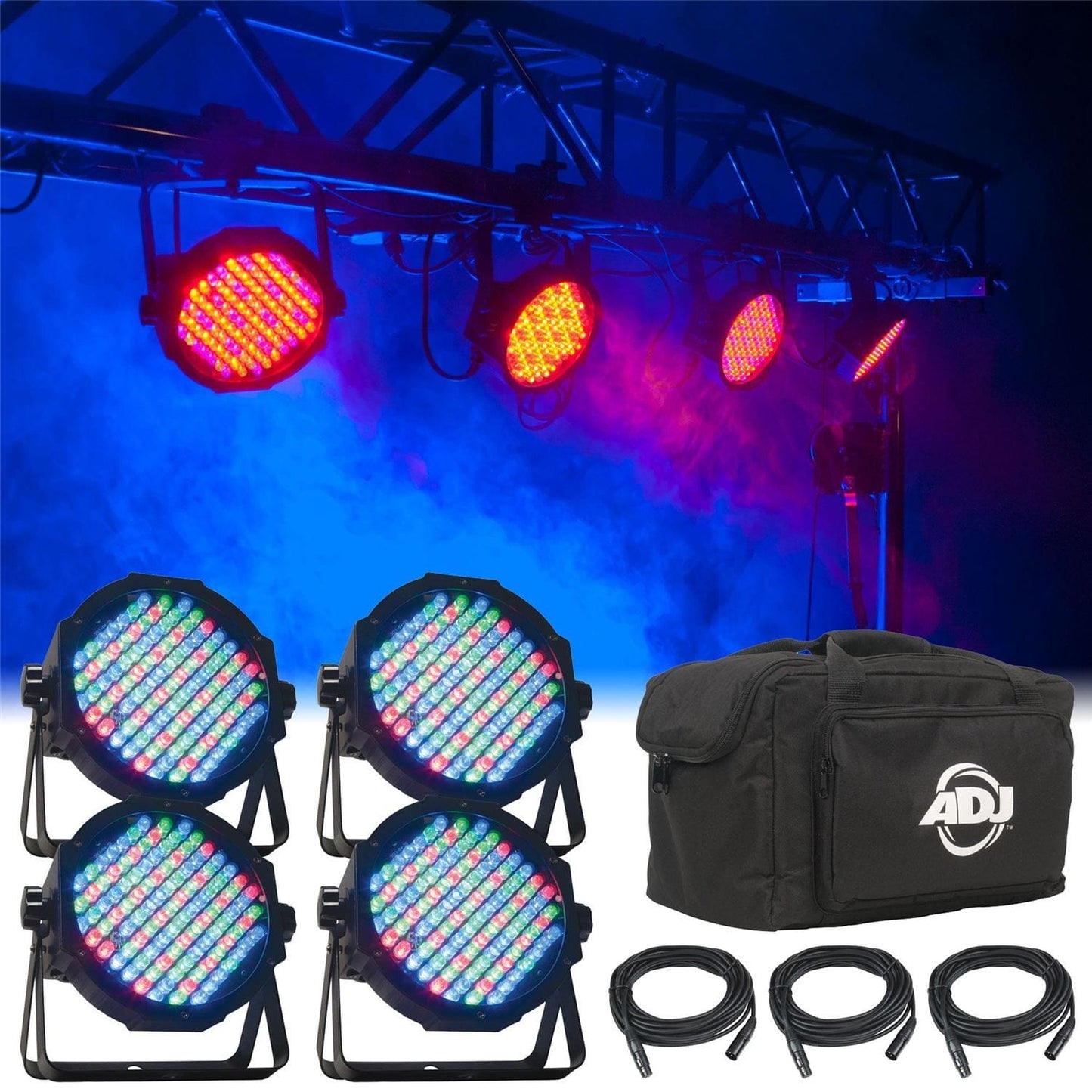 American DJ Mega Flat Pak LED Par Light System - PSSL ProSound and Stage Lighting